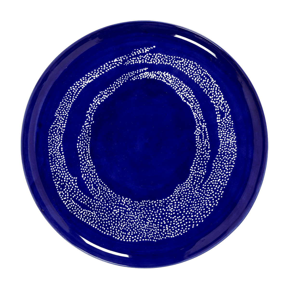 Assiette de service bleu avec motif blanc Feast - Serax - The Cool Republic