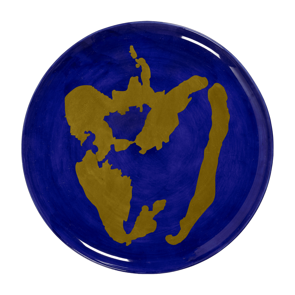 Feast blue serving plate with gold bell pepper - Serax - The Cool Republic