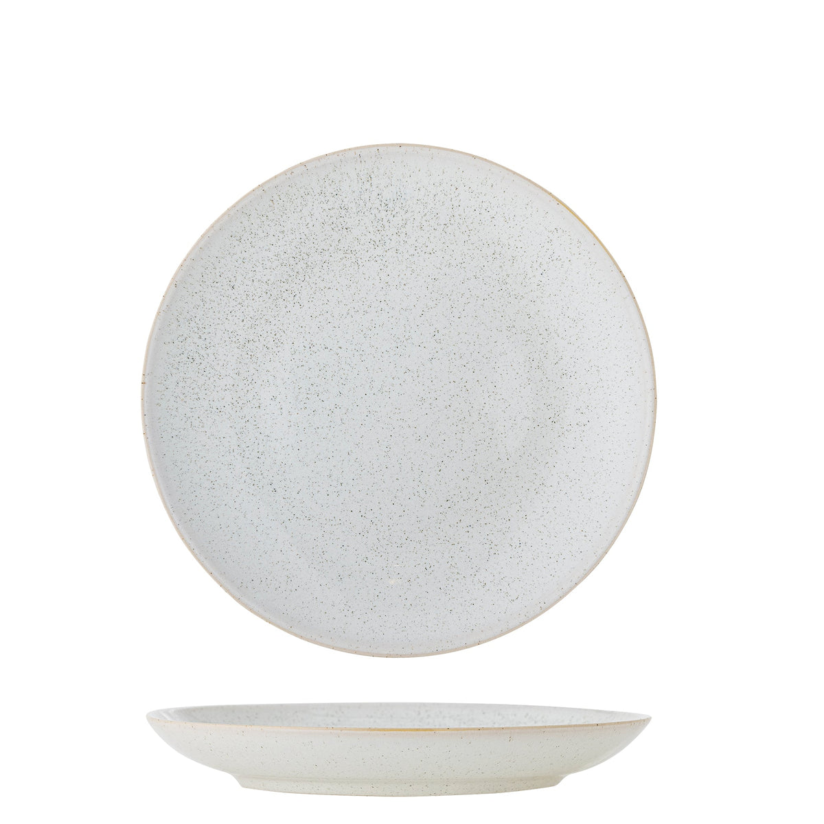 Assiette en grès blanc D22xH3 cm Addison - Bloomingville - The Cool Republic