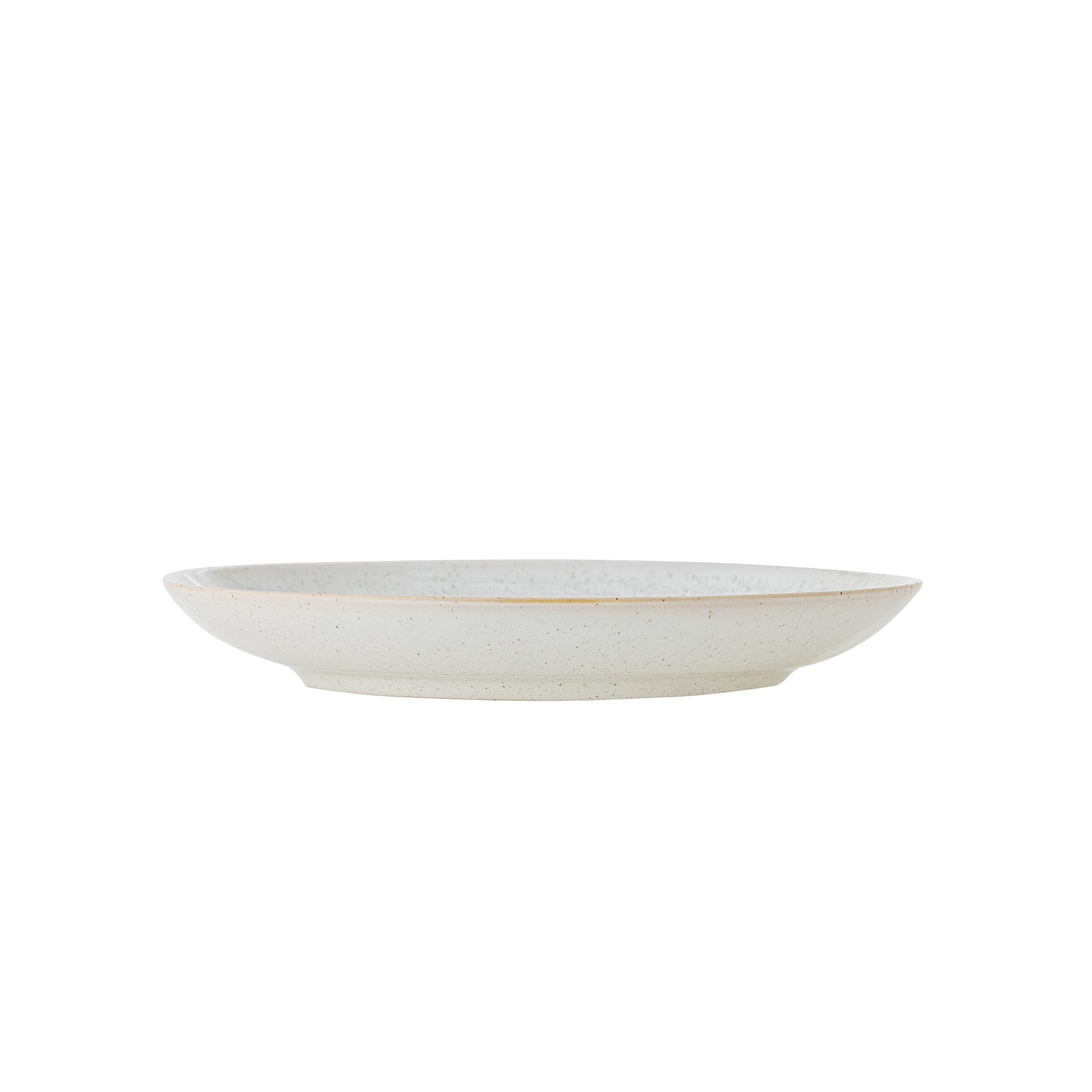 Assiette en grès blanc D22xH3 cm Addison - Bloomingville - The Cool Republic