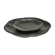 Inku 14 cm black ribbed stoneware plate - Serax - The Cool Republic