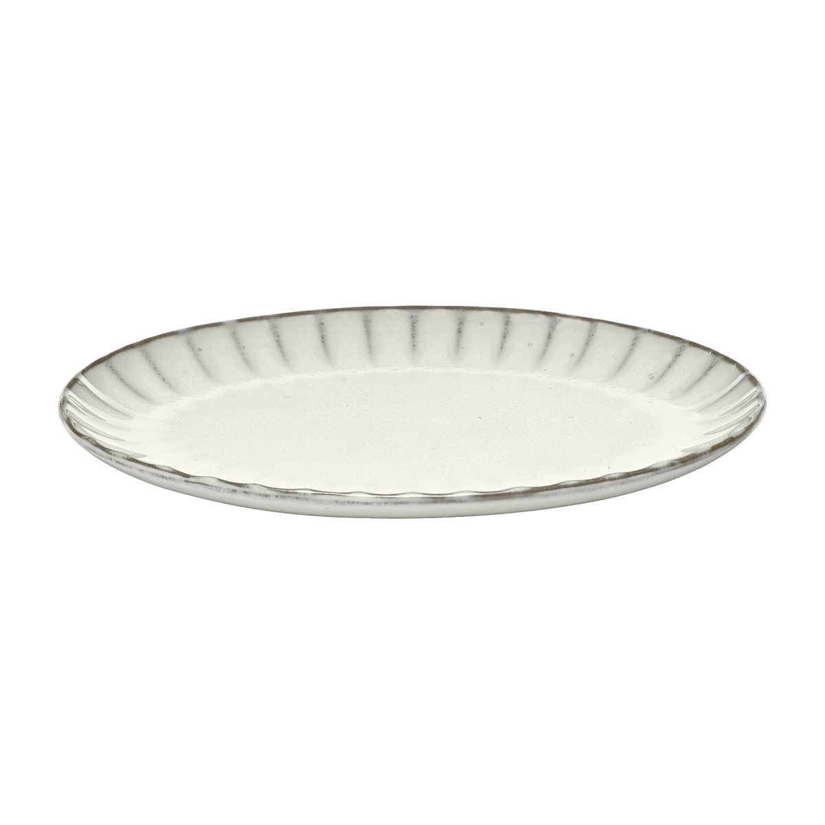 Assiette en grès ovale blanche 25 cm Inku - Serax - The Cool Republic