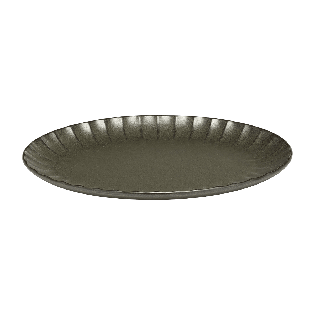 Inku green oval stoneware plate 25 cm - Serax - The Cool Republic