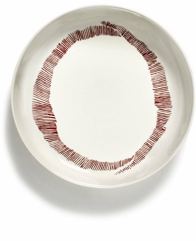 Assiette haute blanc avec motif rouge Feast - Serax - The Cool Republic