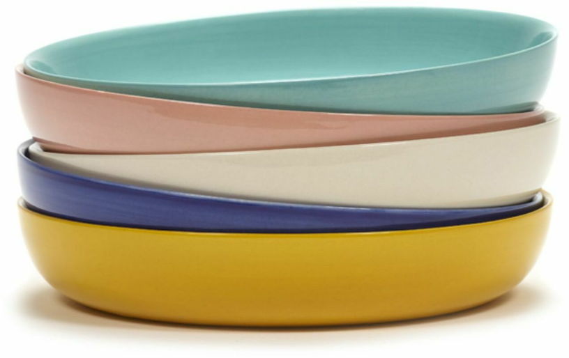 Assiette haute bleue 22 cm Stripes Feast - Serax - The Cool Republic