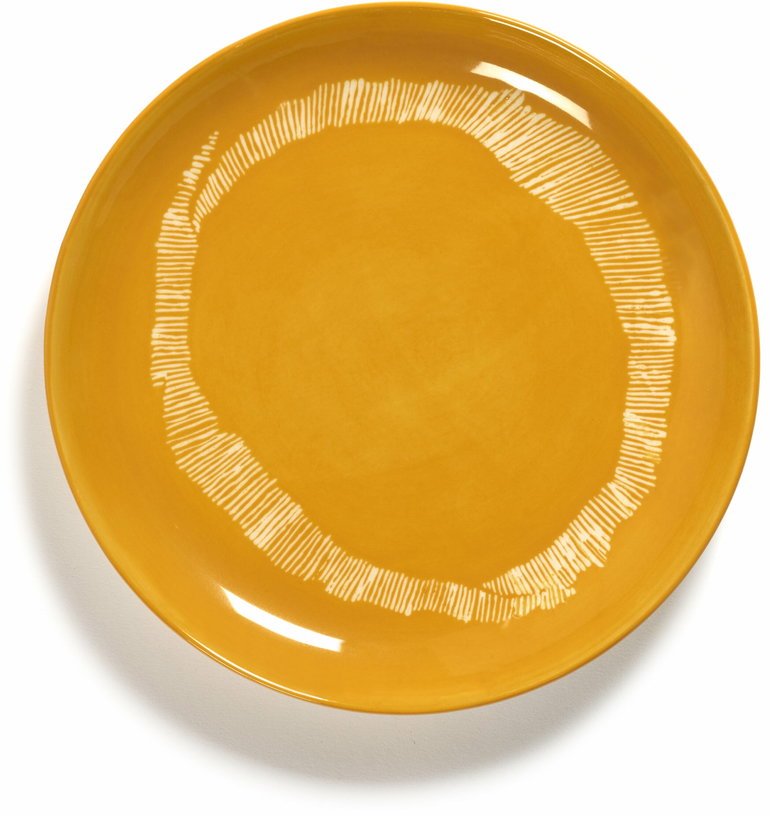 Assiette jaune 19 cm Stripes Feast - Serax - The Cool Republic