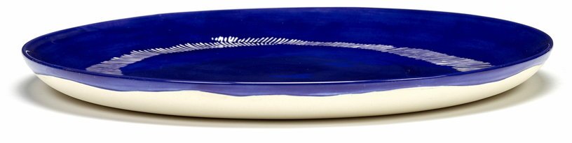 Assiette L bleu avec motif blanc Feast - Serax - The Cool Republic