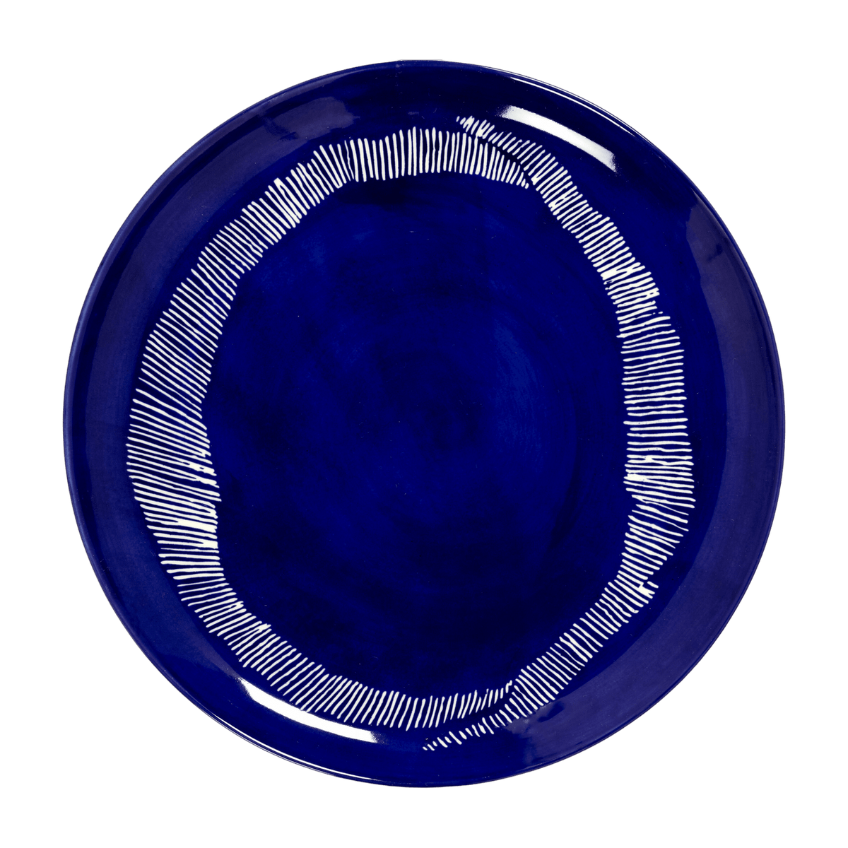 Assiette L bleu avec motif blanc Feast - Serax - The Cool Republic