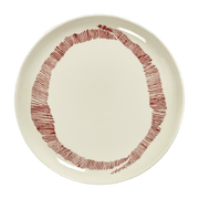 Feast white M plate with red pattern - Serax - The Cool Republic