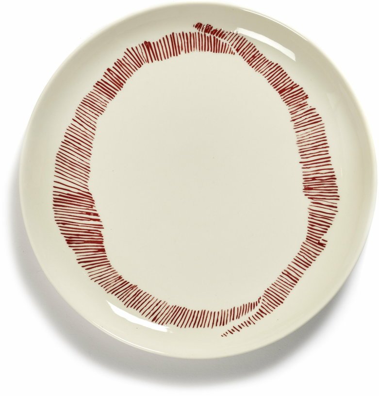 Assiette M blanc avec motif rouge Feast - Serax - The Cool Republic