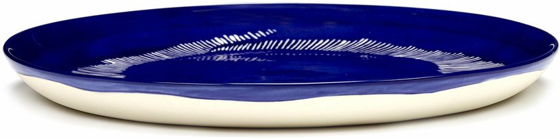 Assiette M bleu avec motif blanc Feast - Serax - The Cool Republic