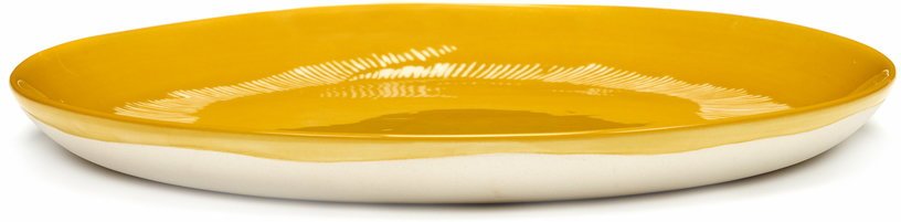 Assiette M sunny yellow avec motif blanc Feast - Serax - The Cool Republic
