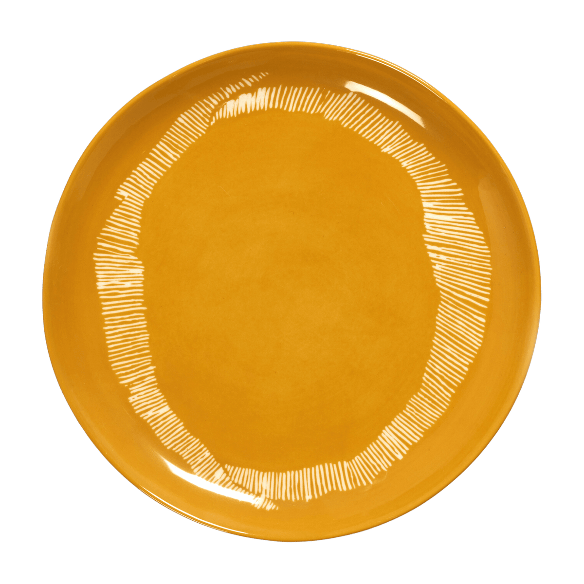Assiette M sunny yellow avec motif blanc Feast - Serax - The Cool Republic
