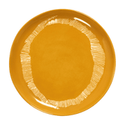 Assiette M sunny yellow avec motif blanc Feast - Serax - The Cool Republic
