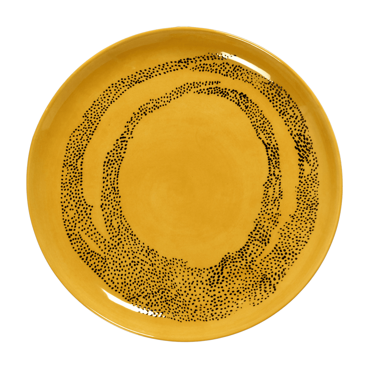 Assiette M sunny yellow avec motif noir Feast - Serax - The Cool Republic