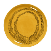 Assiette M sunny yellow avec motif noir Feast - Serax - The Cool Republic