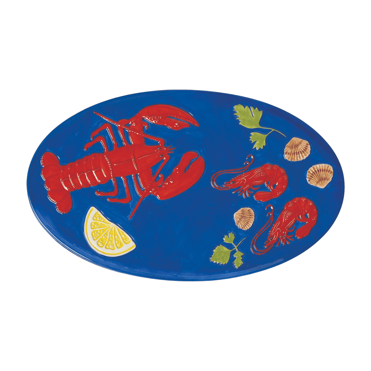 Assiette plate bleu motif homard De la mer - &Klevering - The Cool Republic