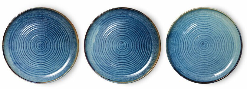 Assiette plate Bleu rustique - HKLIVING - The Cool Republic