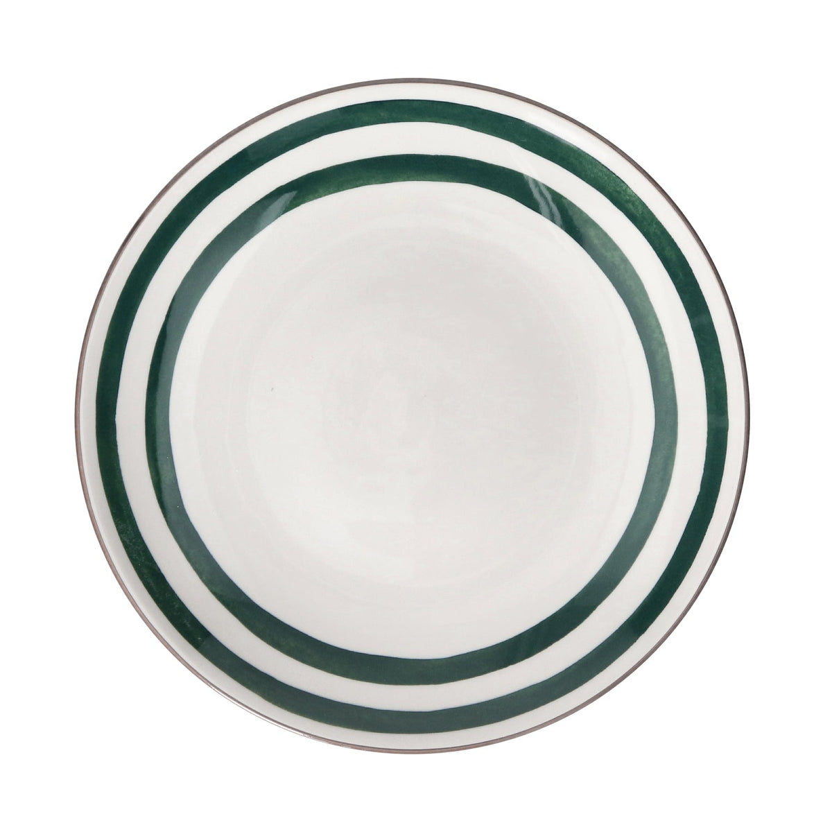 Assiette plate en porcelaine blanche et vert 27cm - Pomax - The Cool Republic