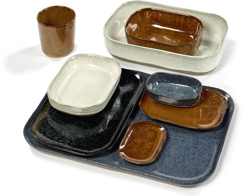 Assiette rectangulaire 14,5 x 10,5 cm ocre Merci N°3 - Serax - The Cool Republic