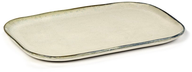 Assiette rectangulaire 23 x 15 cm blanc cassé Merci N°2 - Serax - The Cool Republic