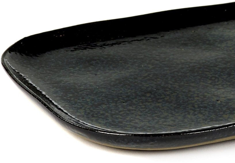 Assiette rectangulaire 23 x 15 cm bleu foncée Merci N°2 - Serax - The Cool Republic