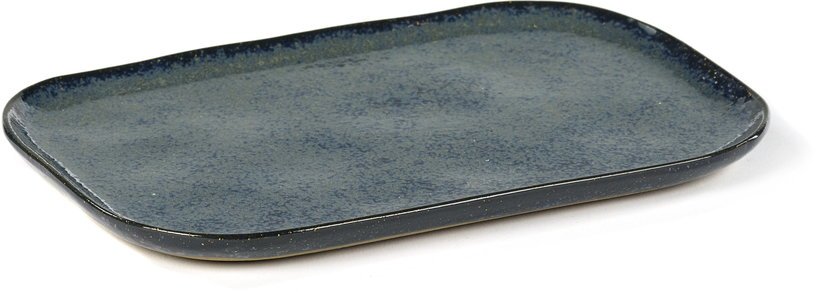Assiette rectangulaire 23 x 15 cm bleu gris Merci N°2 - Serax - The Cool Republic