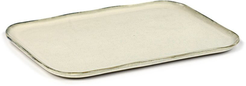 Assiette rectangulaire 32 x 23 cm blanc cassé Merci N°1 - Serax - The Cool Republic