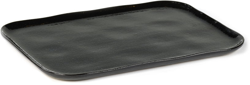Assiette rectangulaire 32 x 23 cm bleu foncé Merci N°1 - Serax - The Cool Republic