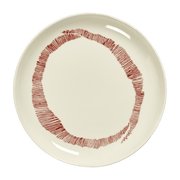 Feast white S plate with red pattern - Serax - The Cool Republic