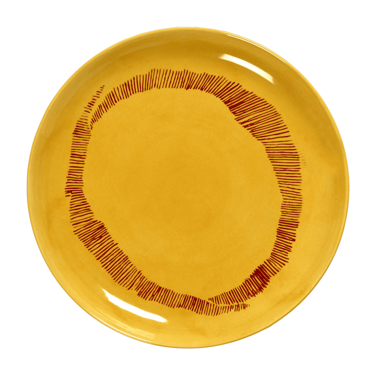 Assiette S sunny yellow avec motif rouge Feast - Serax - The Cool Republic