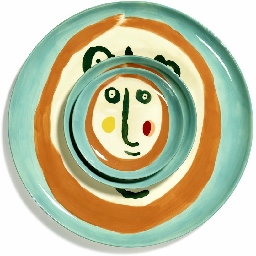 Assiette turquoise Face 16 cm Feast - Serax - The Cool Republic