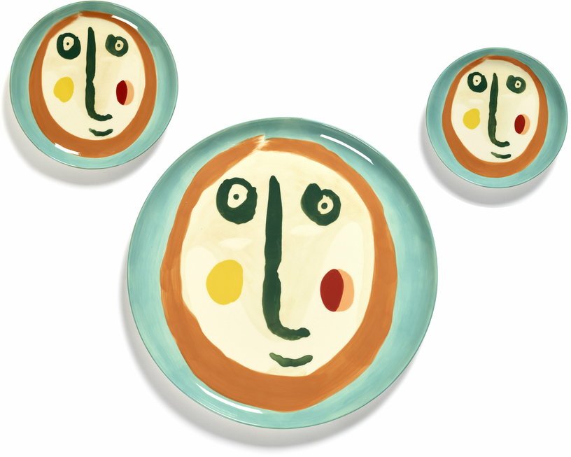 Assiette turquoise Face 16 cm Feast - Serax - The Cool Republic