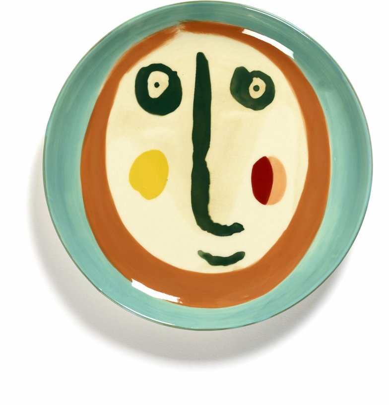 Assiette turquoise Face 19 cm Feast - Serax - The Cool Republic