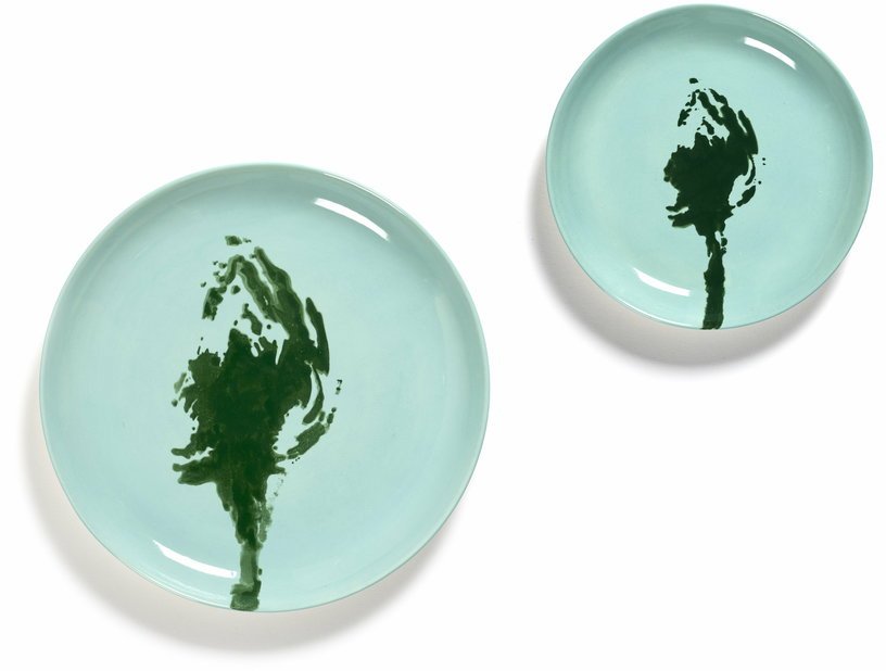 Assiette XS azur avec artichaut vert Feast - Serax - The Cool Republic