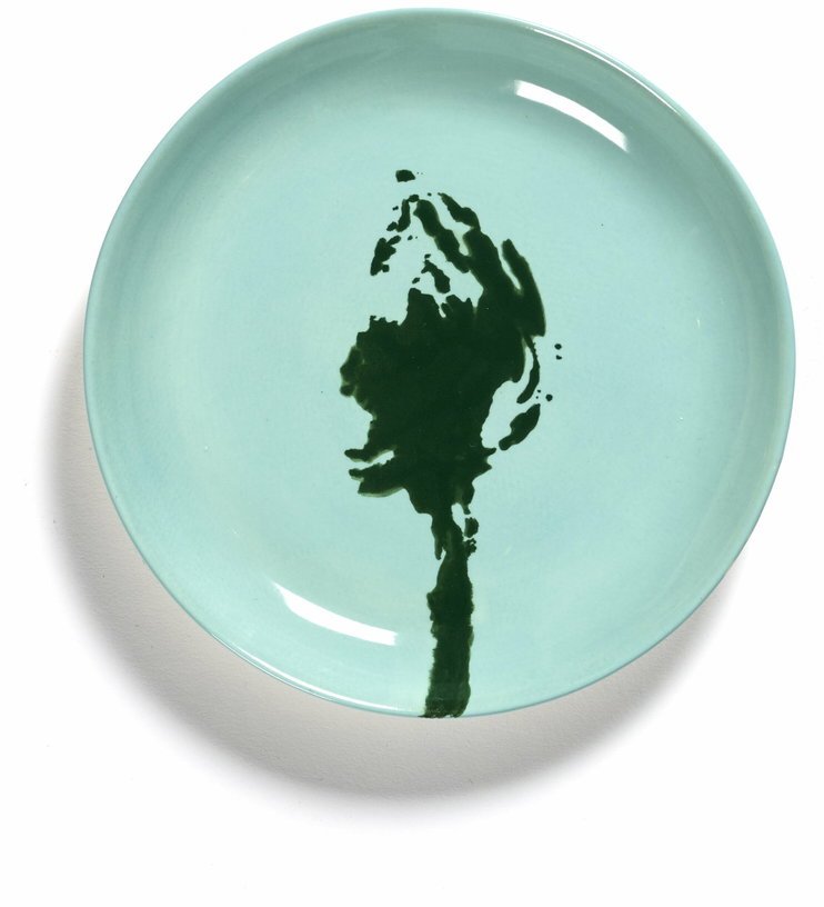 Assiette XS azur avec artichaut vert Feast - Serax - The Cool Republic