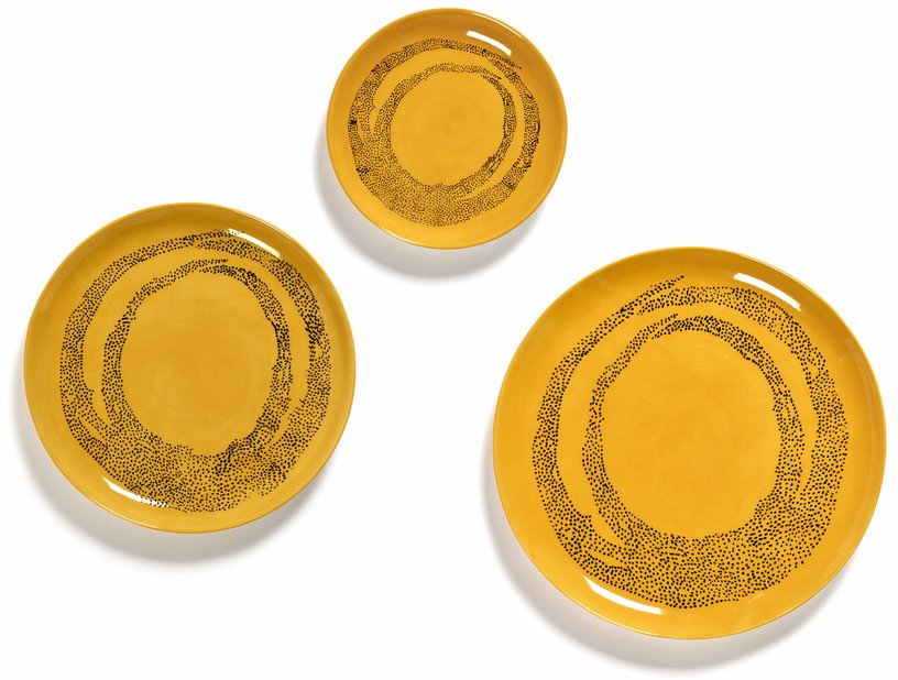 Assiette XS sunny yellow avec motif noir Feast - Serax - The Cool Republic
