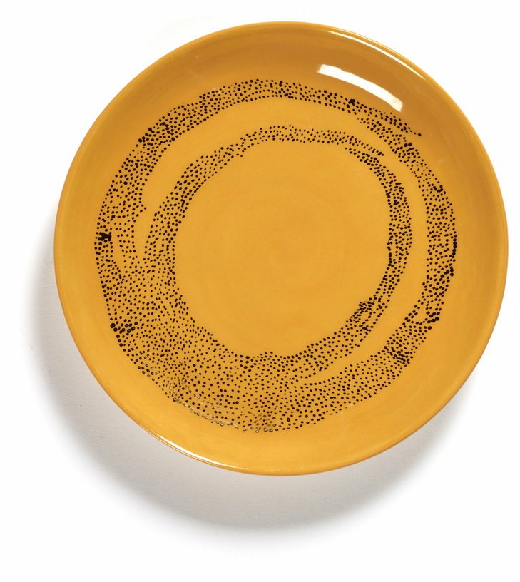 Assiette XS sunny yellow avec motif noir Feast - Serax - The Cool Republic