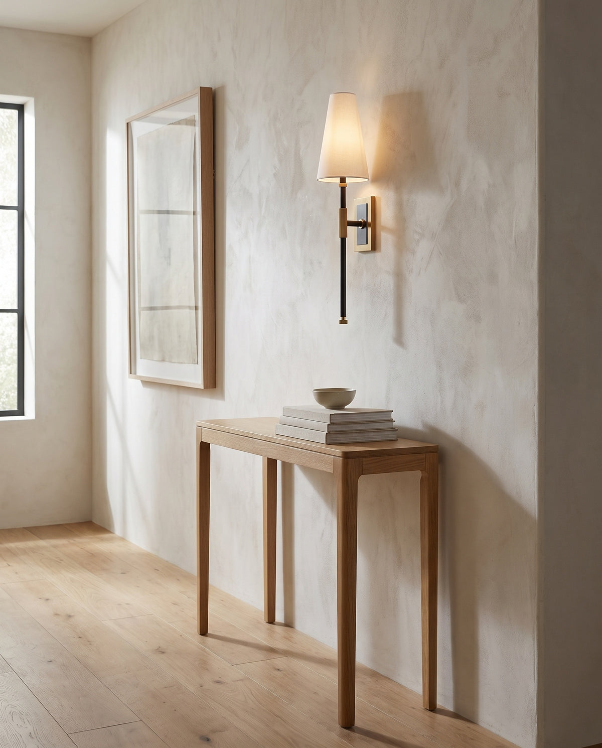 Applique murale en acier laiton vieilli et bronze ancien 13x55cm Bowery - Hudson Valley Lighting en situation