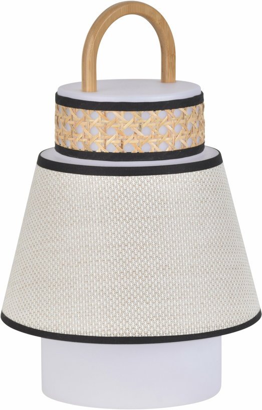 Baladeuse extérieure beige en bambou et en cannage 32,5 x 21,5 cm Singapour - Market set - The Cool Republic