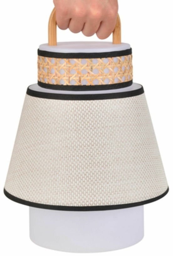 Baladeuse extérieure beige en bambou et en cannage 32,5 x 21,5 cm Singapour - Market set - The Cool Republic