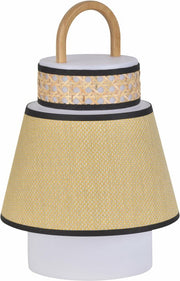 Baladeuse extérieure jaune en bambou et en cannage 32,5 x 21,5 cm Singapour - Market set - The Cool Republic