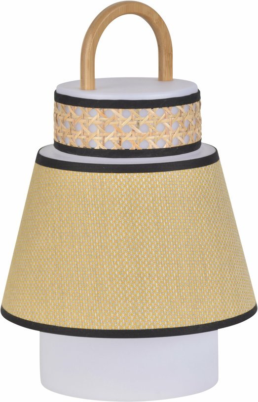 Baladeuse extérieure jaune en bambou et en cannage 32,5 x 21,5 cm Singapour - Market set - The Cool Republic