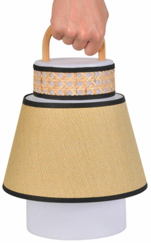 Baladeuse extérieure jaune en bambou et en cannage 32,5 x 21,5 cm Singapour - Market set - The Cool Republic