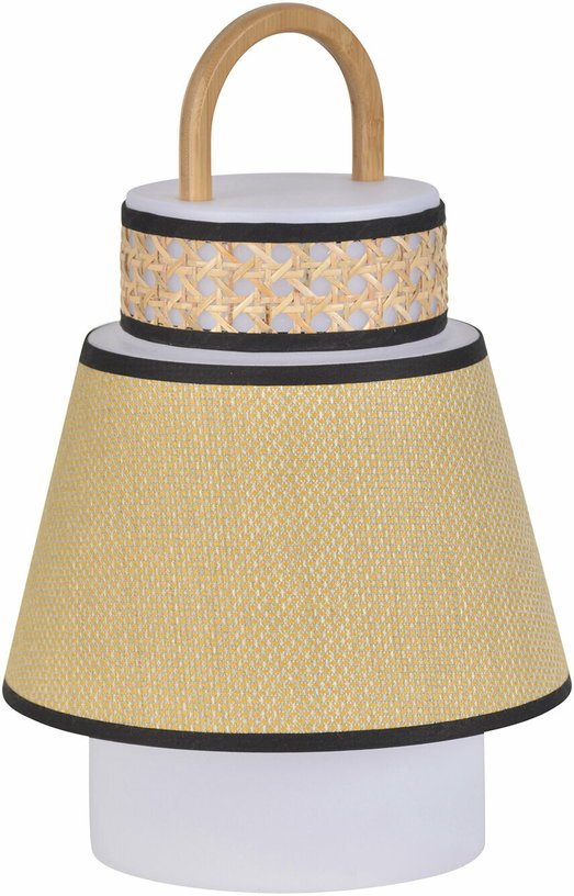 Baladeuse extérieure jaune en bambou et en cannage 32,5 x 21,5 cm Singapour - Market set - The Cool Republic