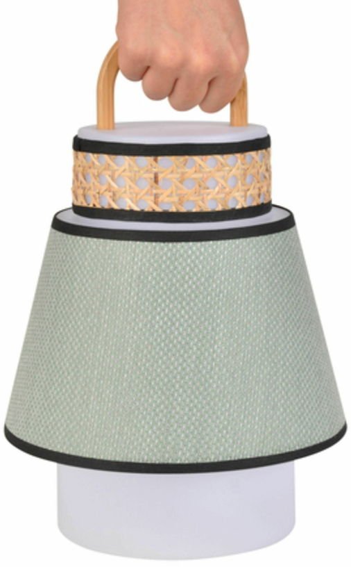 Baladeuse extérieure verte en bambou et en cannage 32,5 x 21,5 cm Singapour - Market set - The Cool Republic