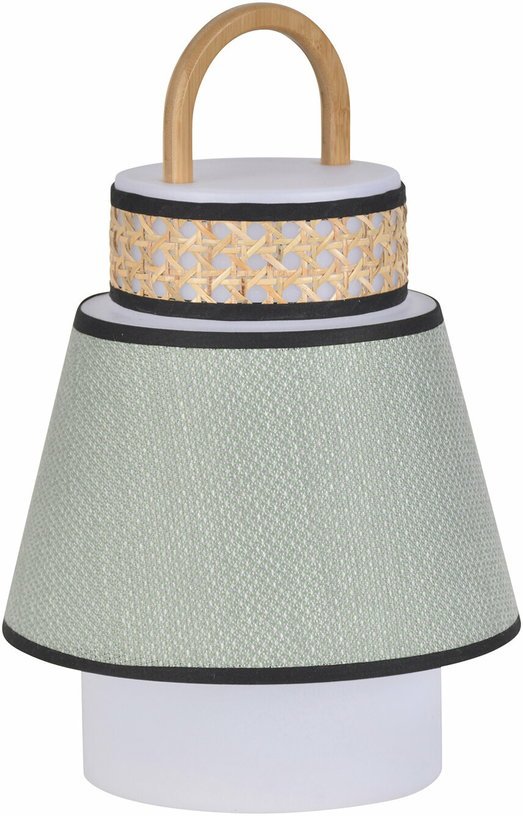 Baladeuse extérieure verte en bambou et en cannage 32,5 x 21,5 cm Singapour - Market set - The Cool Republic