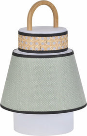 Baladeuse extérieure verte en bambou et en cannage 32,5 x 21,5 cm Singapour - Market set - The Cool Republic