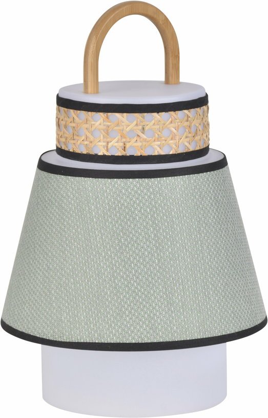 Baladeuse extérieure verte en bambou et en cannage 32,5 x 21,5 cm Singapour - Market set - The Cool Republic