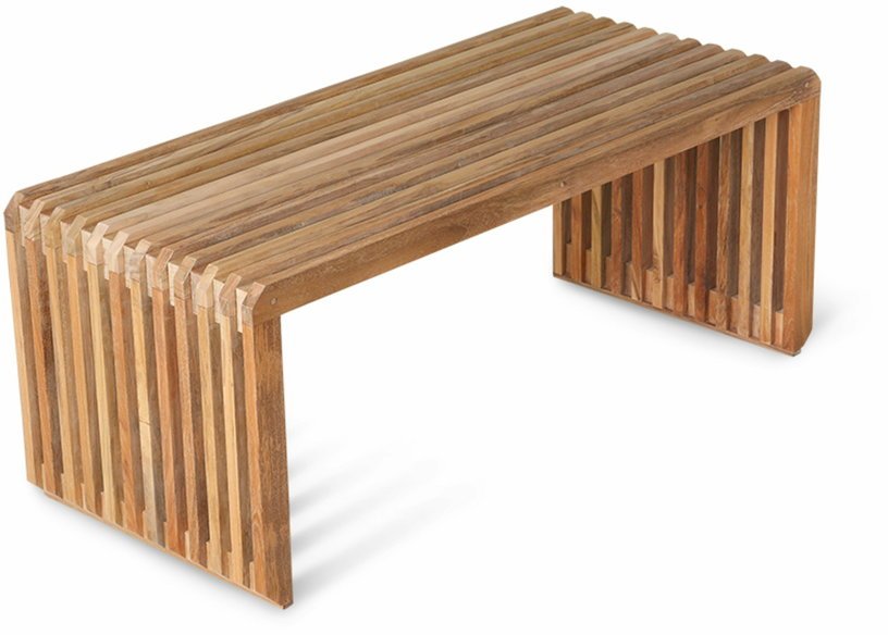 Banc à lattes en bois de teck 96 cm - HKliving - The Cool Republic
